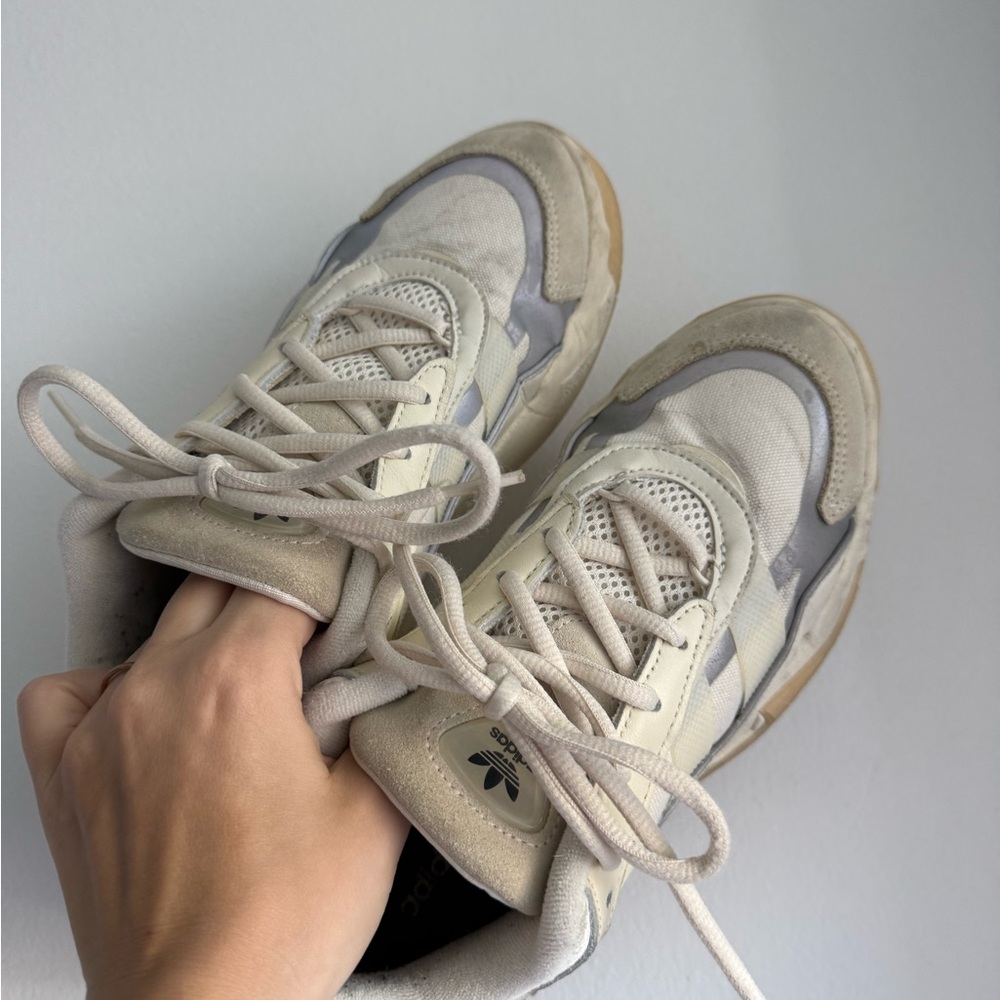 Adidas Off-White and Gray Sneakers